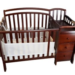 Espresso Mini Crib With Changing Table