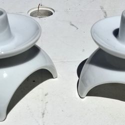 Pair of OMC Otagiri Tripod Taper Candle Holders Porcelain