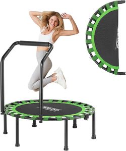 AOTOB 40“ Fitness Trampoline for Adult, Max Load 450 LBS, Foldable Mini Trampoline with Durable B