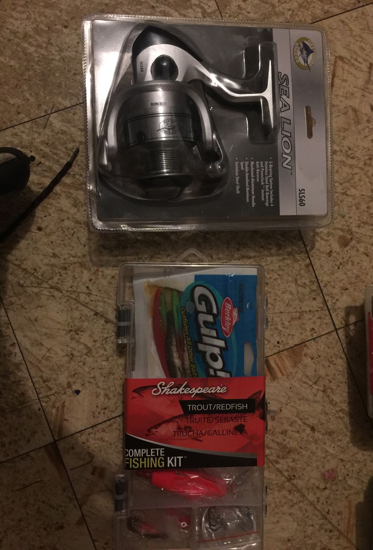 Sea lion sls60 reel and Shakespeare complete fishing kit