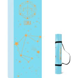 Brand New TOPLUS Yoga Mat, PU+TPE Yoga Mat Fitness Exercise Mat with Strap, Libra, Blue. 