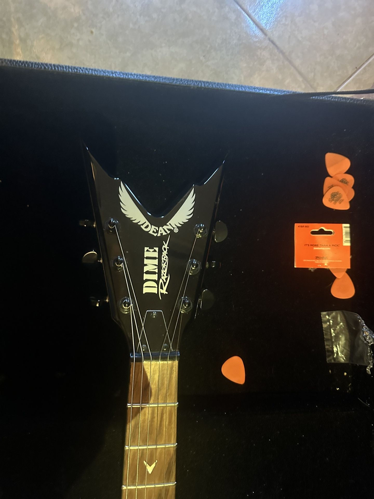 Dean Dime Bag Deroll style electric guitar w/case