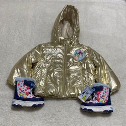 Bluey Jacket Size 3 , and New Boots Size 9