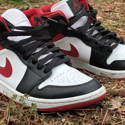  Size 8 Nike Air Jordan 1 Mid in the "Gym Red Black White