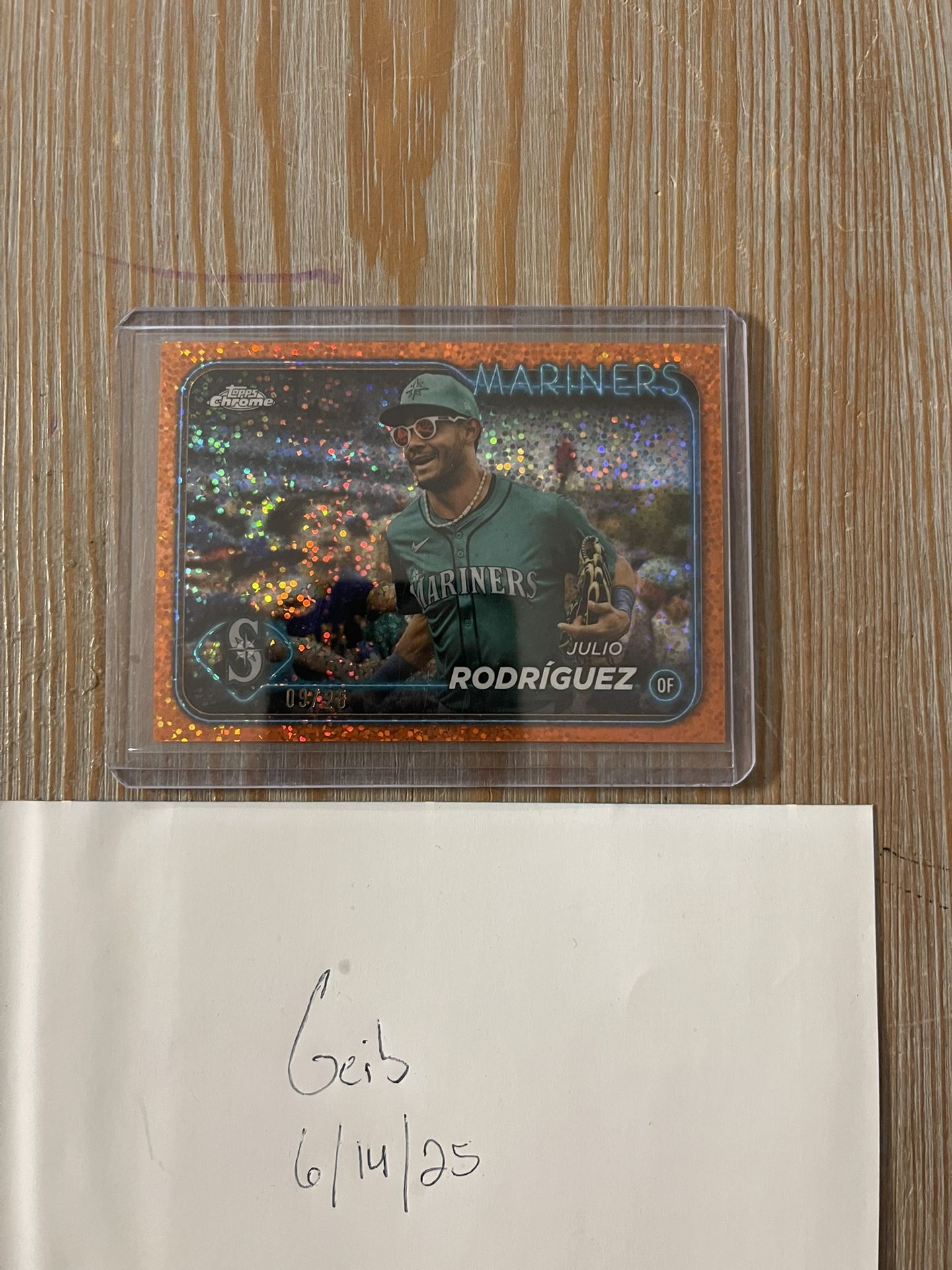 2024 Topps Chrome Julio Rodriguez Image Variation Sp Orange Speckle /25 MARINERS