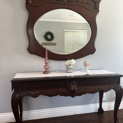 2024 Still Available.   Real Wood Mirror, Tables,  Everything Sold Separately 