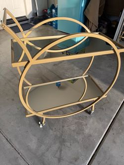 Mirrored 2-Tier Bar Cart