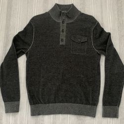 BANANA REPUBLIC Men’s Size S Thermal Pullover Mockneck Black 