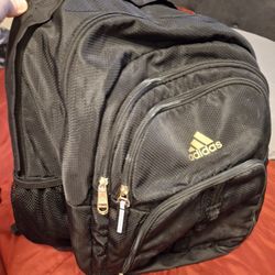 Big Adidas Gold/ Black 5 Zipper Backpack 
