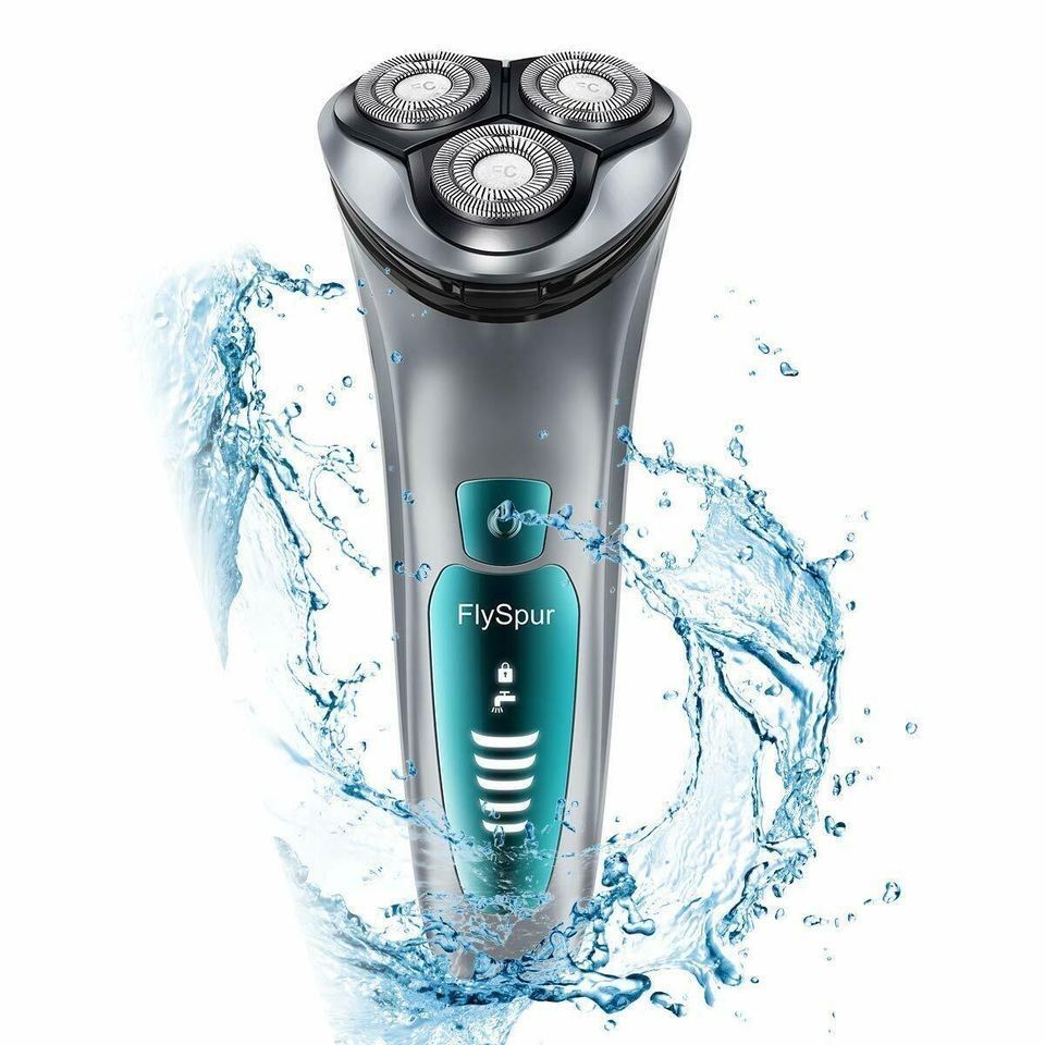 Electric Razor, Men's Rotary Shaver, Wet & Dry,Time Display,Pop-up Trimmer,Gray