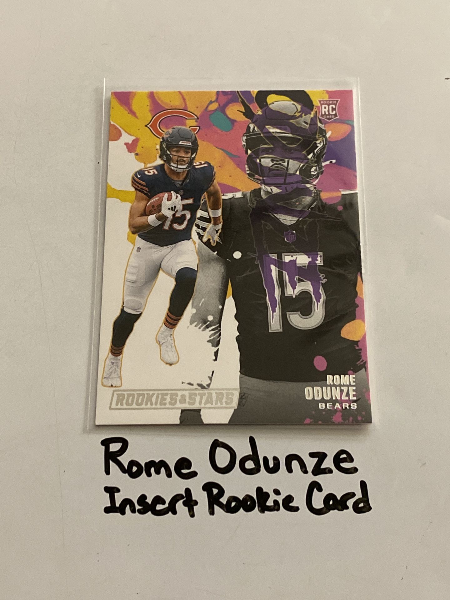 Rome Odunze Chicago Bears WR Rookies & Stars Short Print Insert Rookie Card.