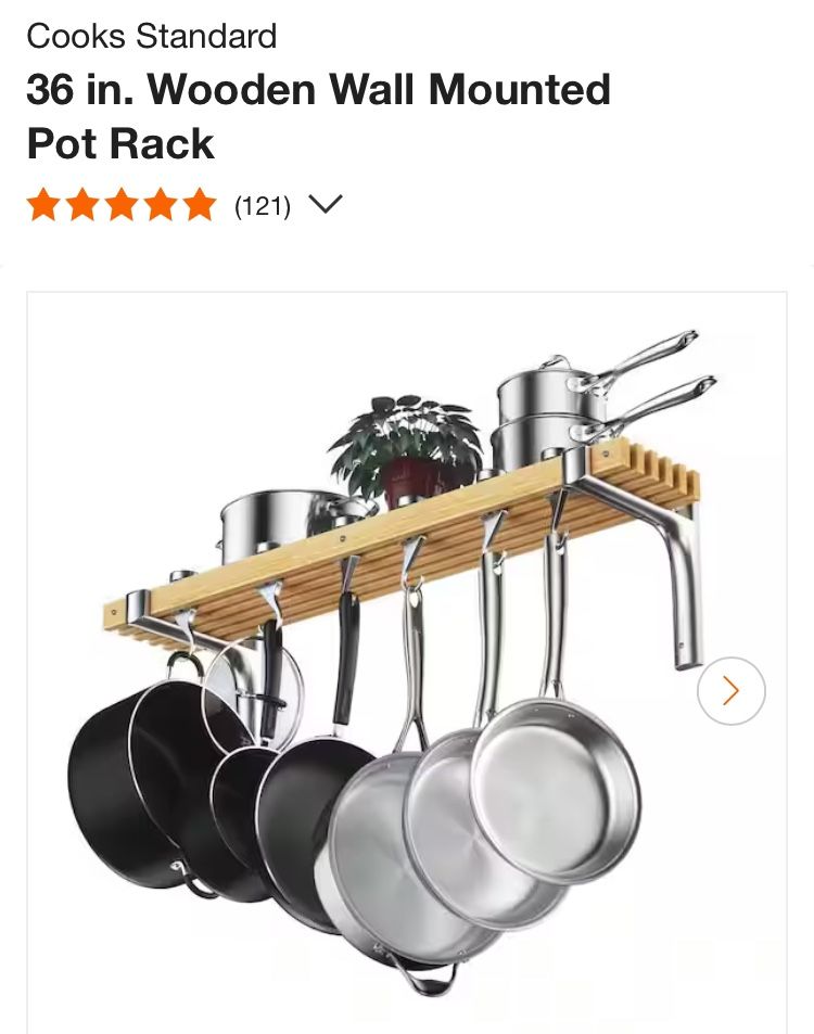 36 In. Pot Rack | Cooks Standard Home Depot Pot Rack 36 Inches