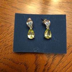 Yellow stone earrings