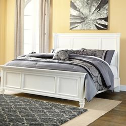 Prentice Queen White Panel Bed

