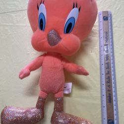 Orange Looney Tunes Tweety Bird 12” Plush Warner Bros Six Flags Exclusive