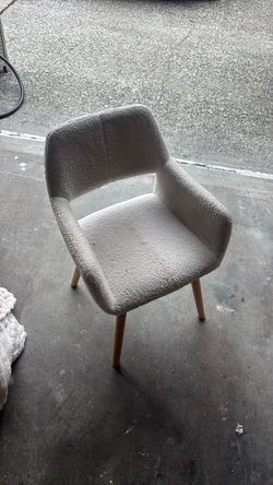 White Chair with Wood Legs