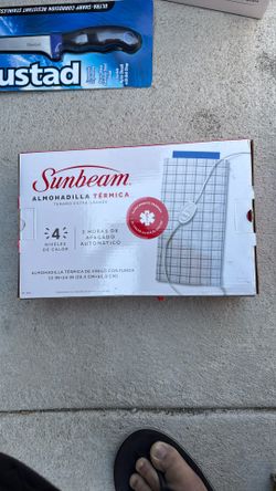 Sunbeam Heating Pad King Size 4 Settings Vinyl Pad with Cover 12"x24" New