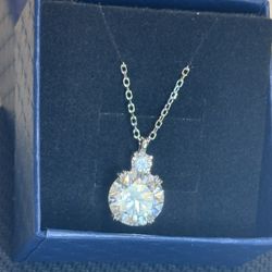 5ctw VVS Moissanite Pendant w/ Matching Chain | 925 Sterling Silver |