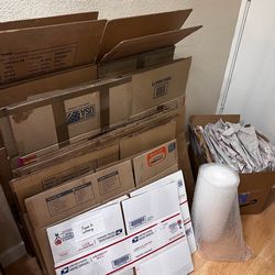 Moving boxes + wrapping supplies
