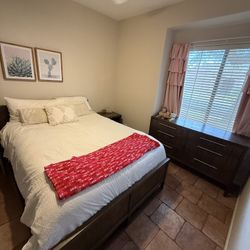 Crate & Barrel Inspired Espresso Stained Custom Built Queen Bedroom Set