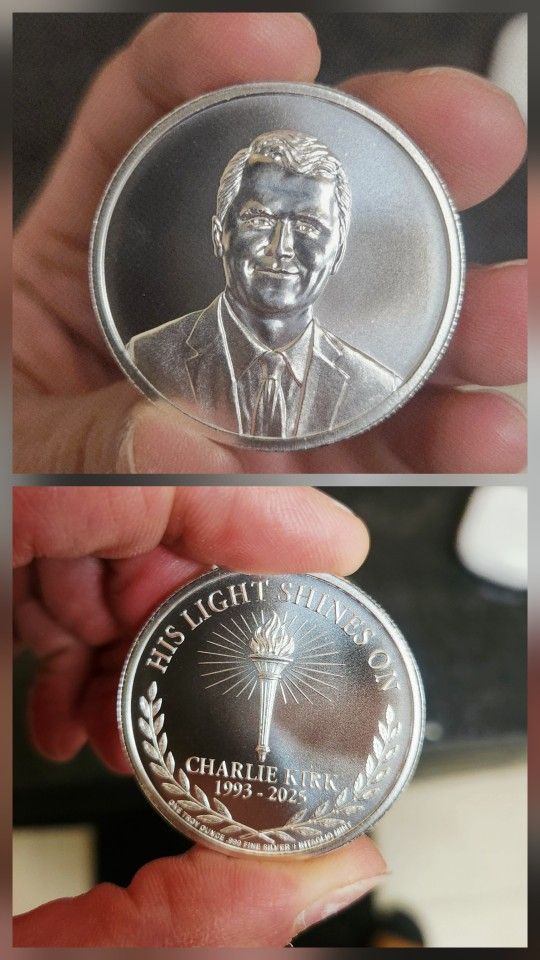 X1 Charlie Kirk .999  Silver Oz Round