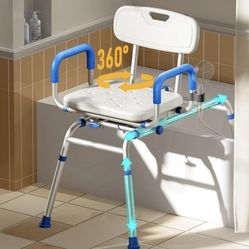 Sliding shower chair and tub transfer bench