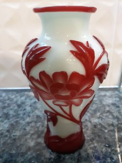 PEKING GLASS antique cameo glass Chinese CHINA