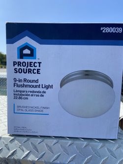 Project Source 9” Round Florescent Light Brushes Nickel  New! $10