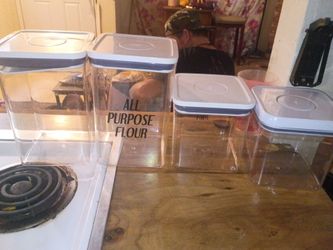 Kitchen canisters with lids set