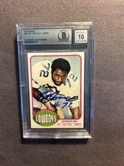1976 Topps #427 Ed "Too Tall" Jones Rookie Card signed.Negotiable