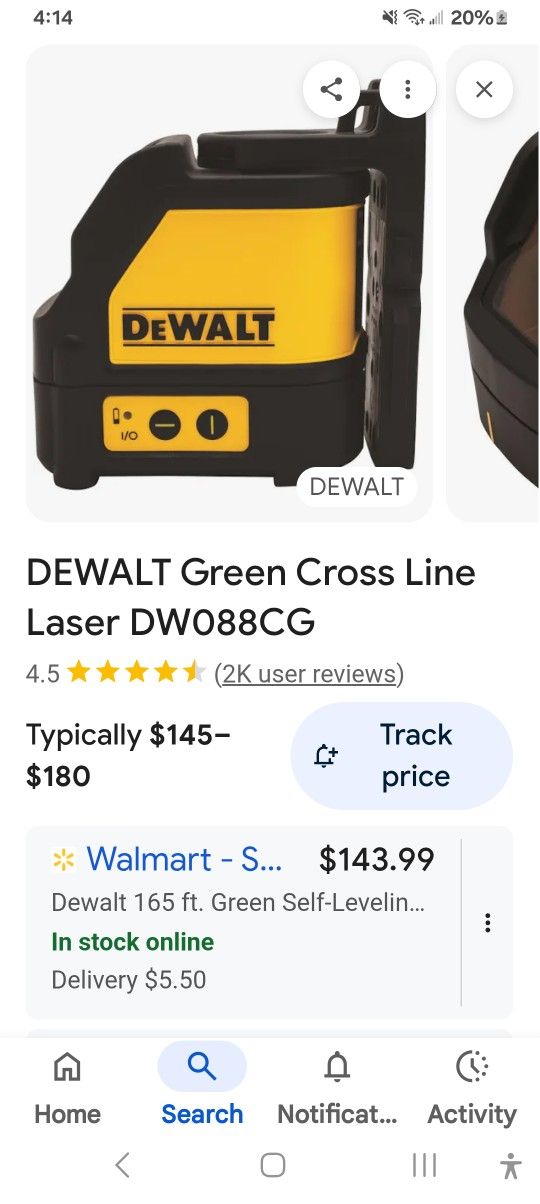 Dewalt Green Cross Line Laser