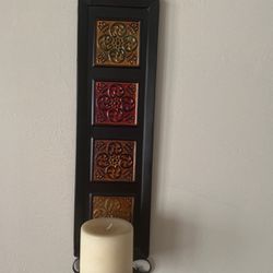 Pair 2 Candle Wall Art 24x 5 Set Of 2