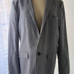 H&M SLIM FIT GRAY SUIT BLAZER JACKET SIZE 