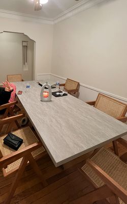 Grey Marble (made of wood) Modern Dining Table