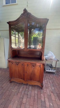 French Antique Hutch Dining Room Table
