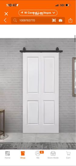 CALHOME 36 in. x 80 in. 2 Panel White Painted MDF Composite Bi-Fold Barn Door with Sliding Hardware Kit