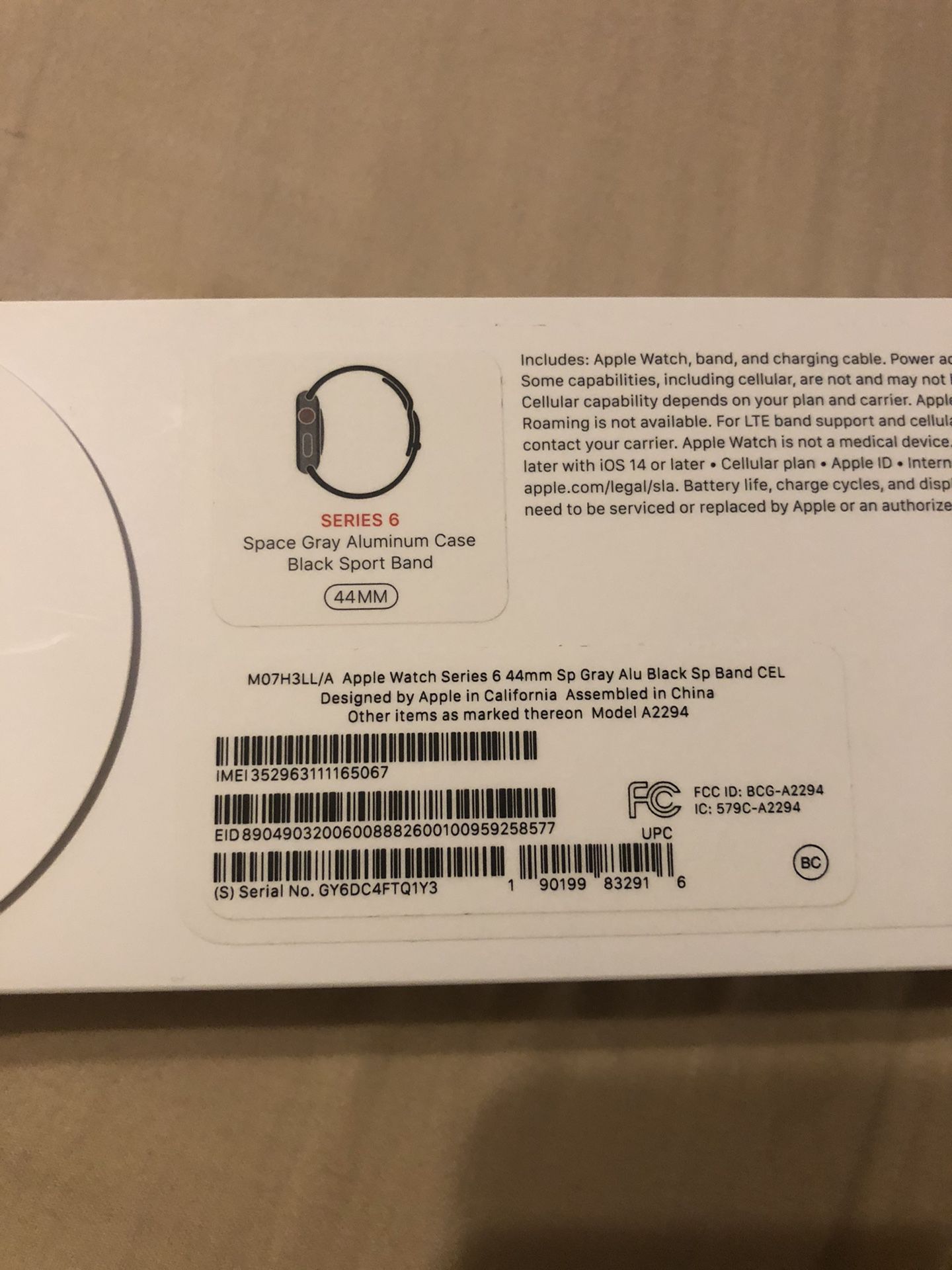Apple iwatch series 6 (cellular)44mm NEW