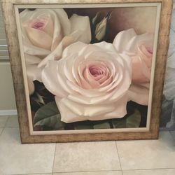 Large Gold Frame Floral Wall Decor