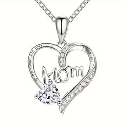 Mom Silver Necklace For Birthday, Mother’s Day Gift Idea