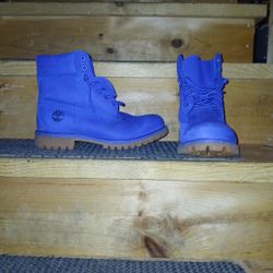 Blue Seud Timberlands 8.5