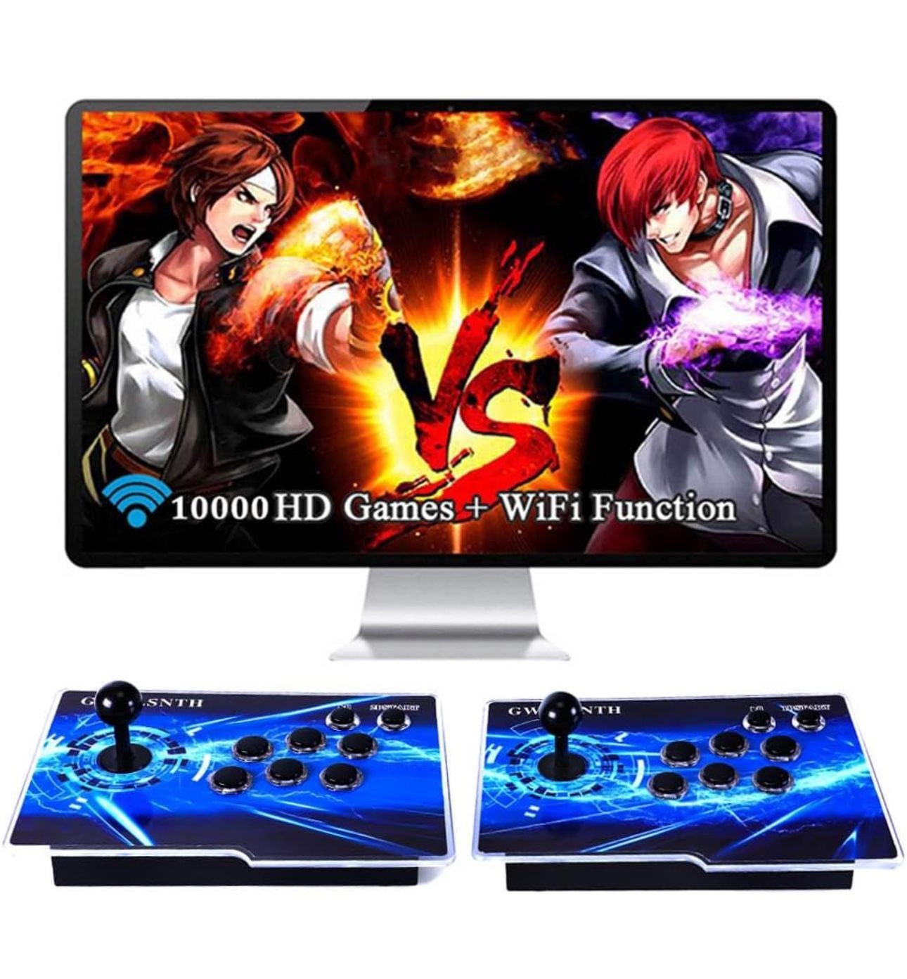 GWALSNTH 3D Pandora Box 18S Pro Arcade Games Console,10000 in 1 HD Video Games Machine,WiFi Function,Search/Save/Hide/Pause Games,Up to 4 Players,Spar