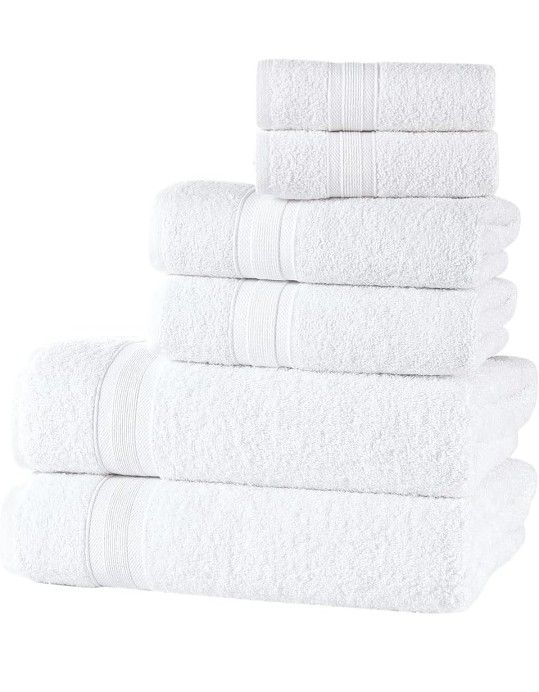 Brand new 6 piece Towel Set- quick dry, soft, high absorbent Bath Towel, Hand Towel, Washcloth Set