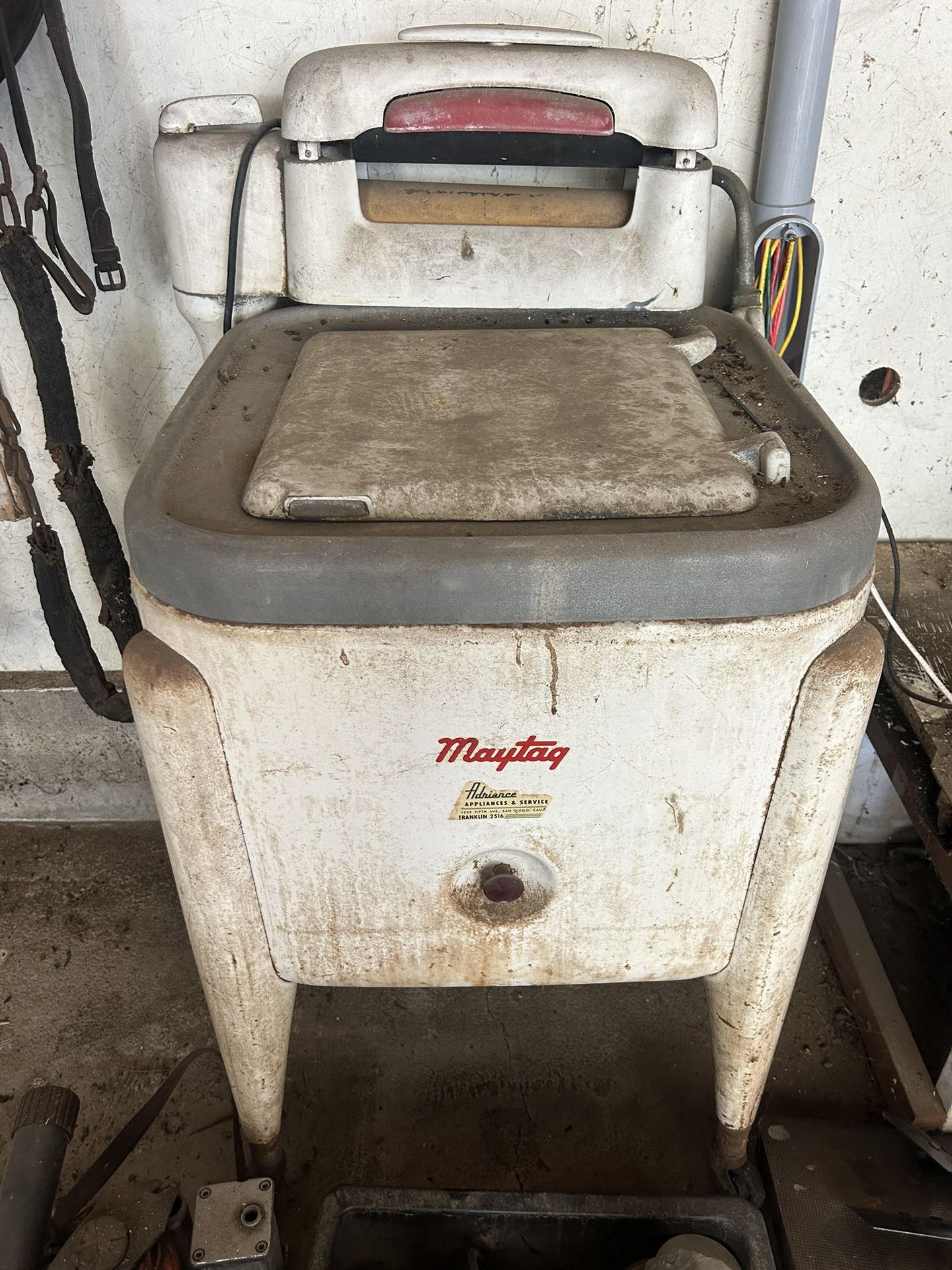 Antique Maytag and Hoover washer ringer