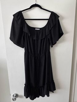 Socialite Black Ruffle Mini Dress Barely Worn Size Large