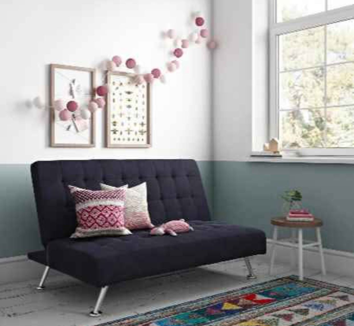 DHP Milo Kids Sofa Futon, Dark Blue