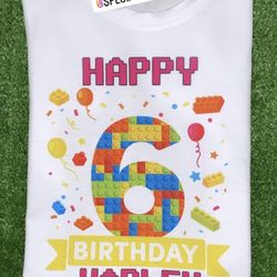 Block Building Birthday Girl Shirt 🥳  Do you need custom orders? Message me to place your order 😊 if you have a sample send it to my business page o