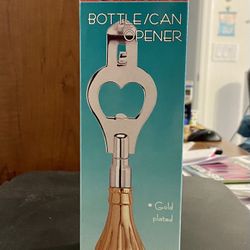 1996 COCA COLA Bottle/Can Opener Gold Plated Handle with Polished Chrome Opener