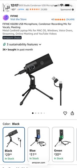 Fifine Microphone w Stand USB