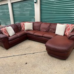 Free Delivery - Nice Italian Leather Sectional Set