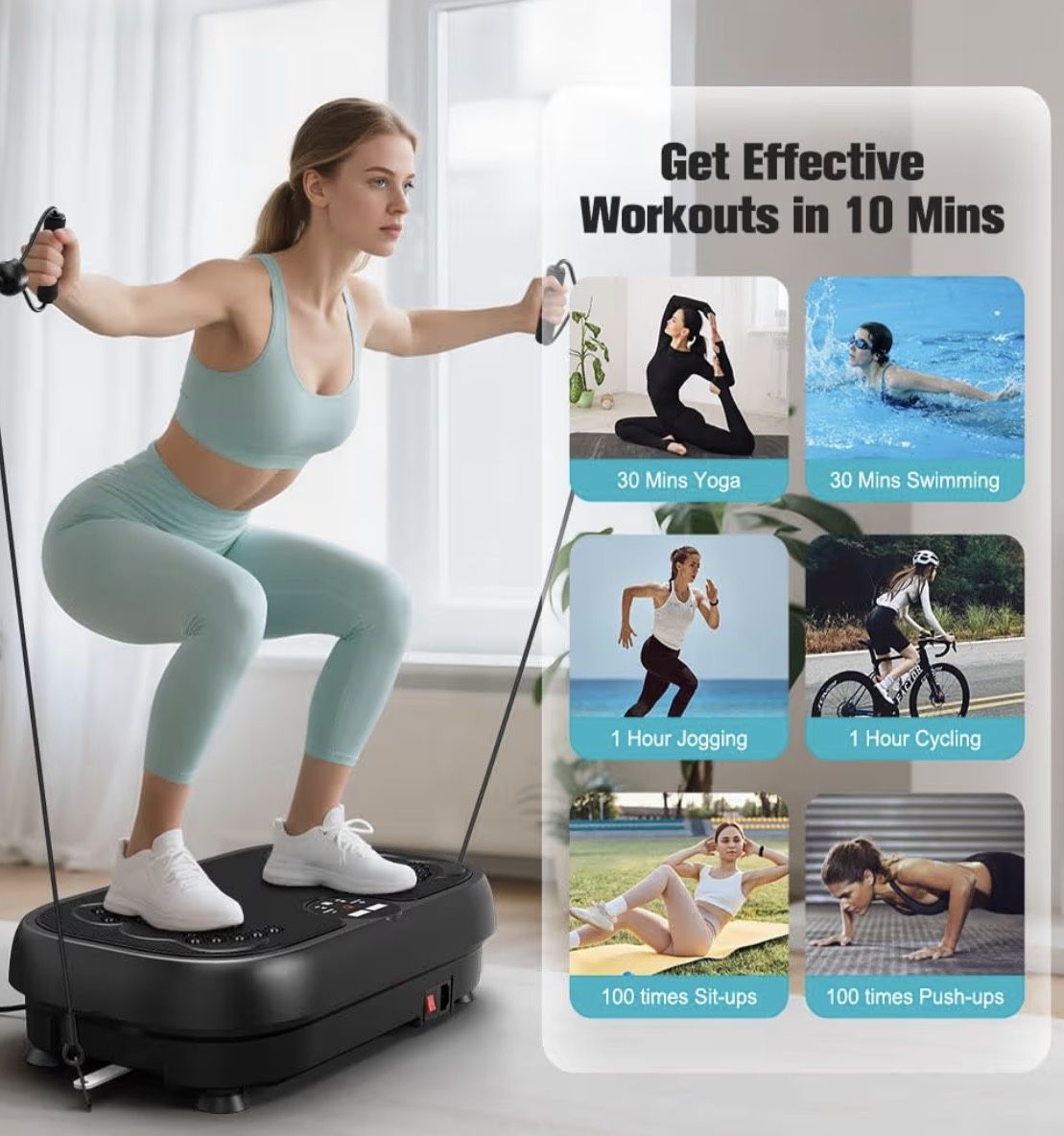 Vibration Plate Exercise Machine Fitness Platform Whole Body Shaker Vibrate Stand Board Lymphatic Drainage Shaking for Weight Loss Fat Burning